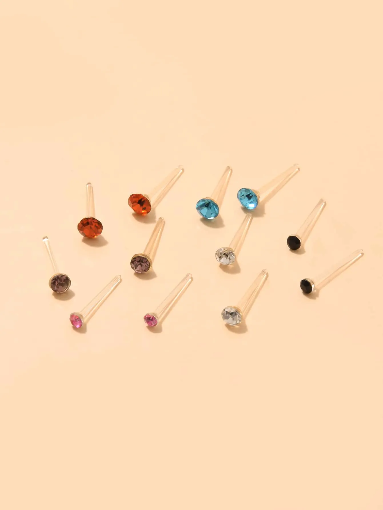 108pairs Rhinestone Decor Stud Earrings