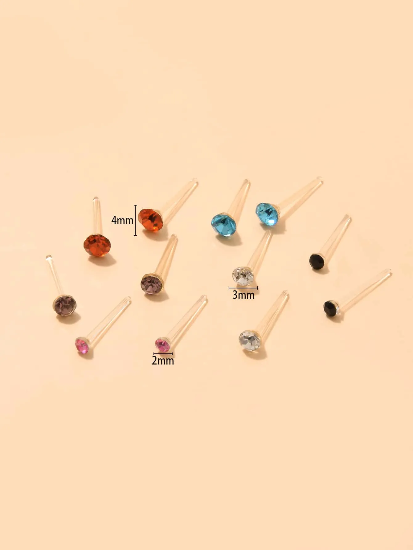 108pairs Rhinestone Decor Stud Earrings