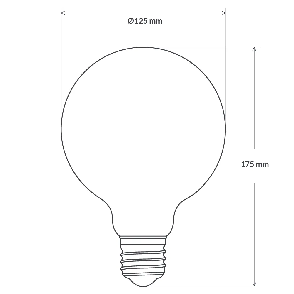 12W G125 LED Globe E27 Matte Finish in Natural White