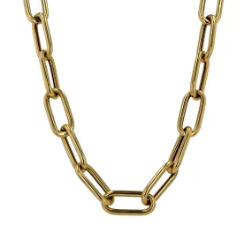 14k yellow gold large paperclip choker