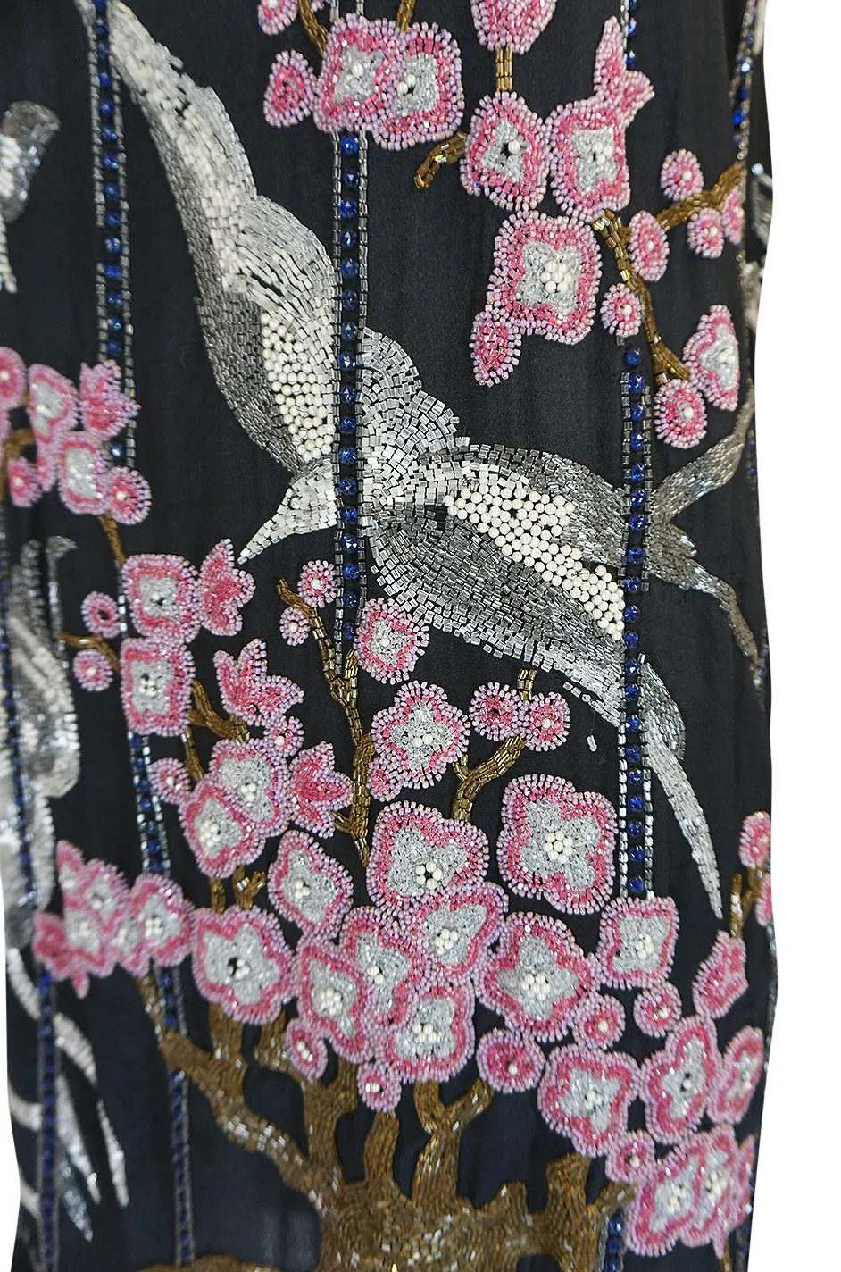 1920s Beaded Flapper Dress w Elaborate Tree & Bird Design