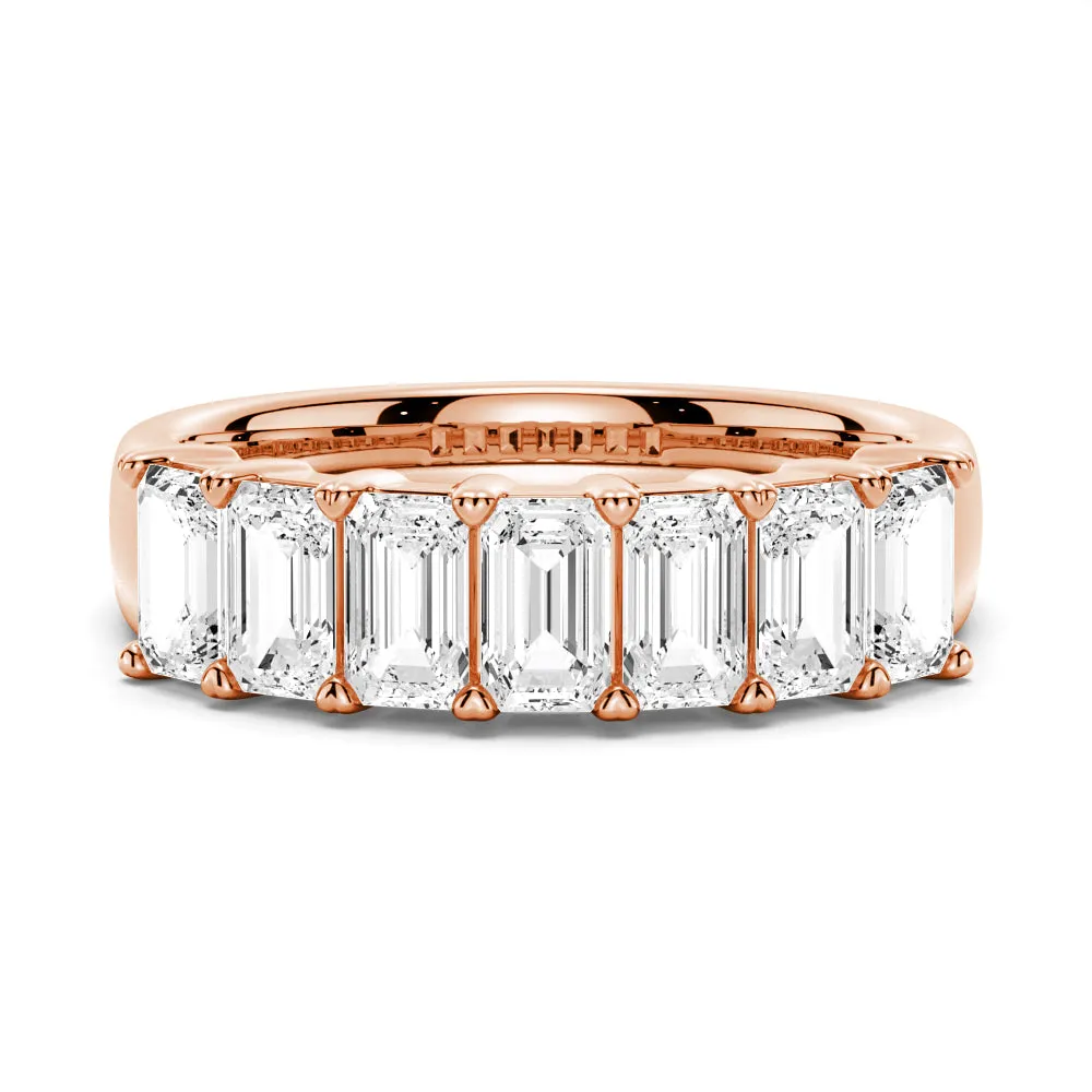 2.8 ctw Emerald Cut Moissanite Half Eternity Band