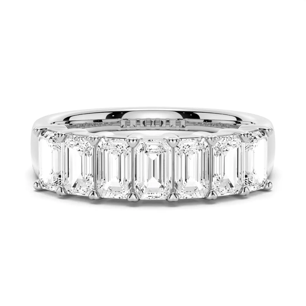 2.8 ctw Emerald Cut Moissanite Half Eternity Band