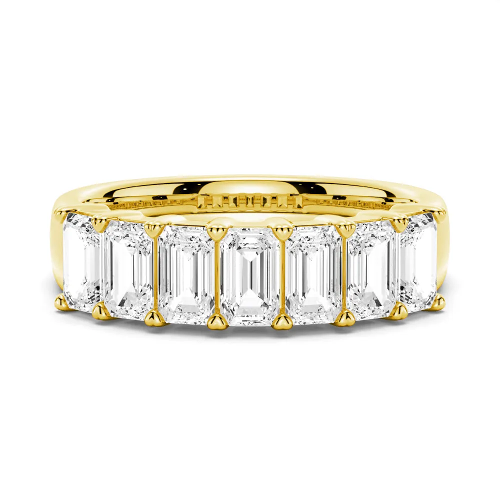 2.8 ctw Emerald Cut Moissanite Half Eternity Band