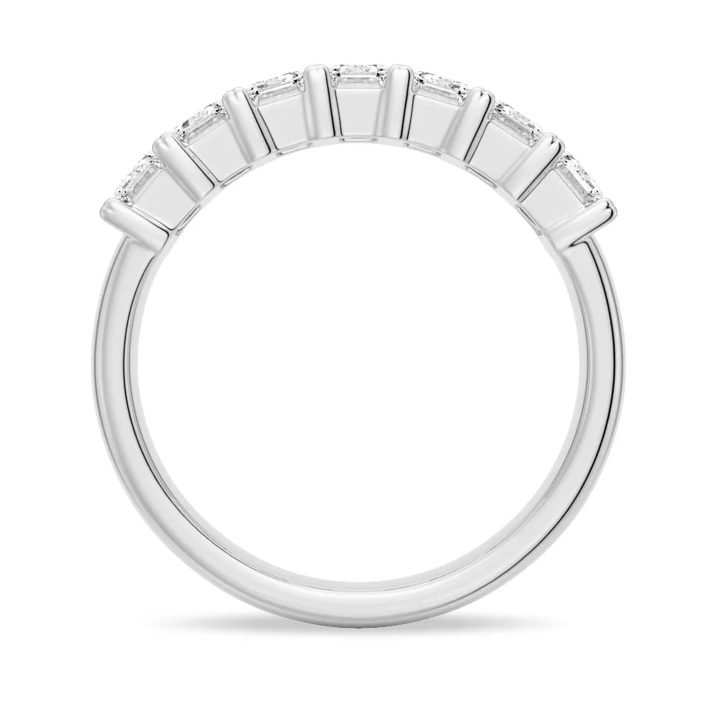 2.8 ctw Emerald Cut Moissanite Half Eternity Band