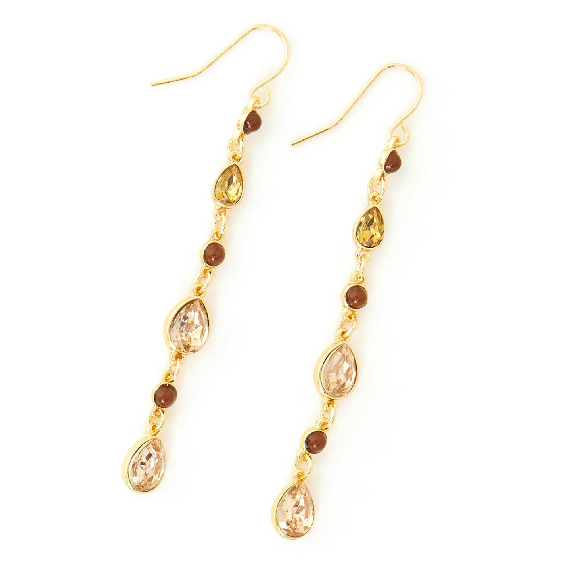 Accessorize London Women's Long Slinky Gem Drop Earrings