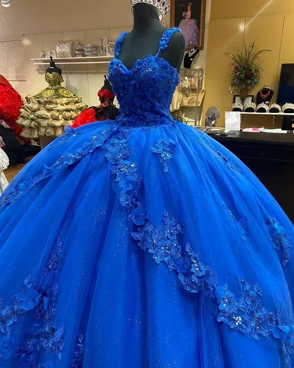 Amazing Royal Blue Princess Dress,Royal Blue Ball Gown Sweet 16 Dress Y825