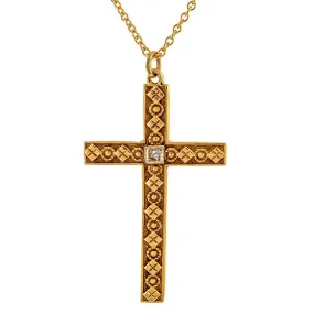 Antique Diamond Cross Pendant