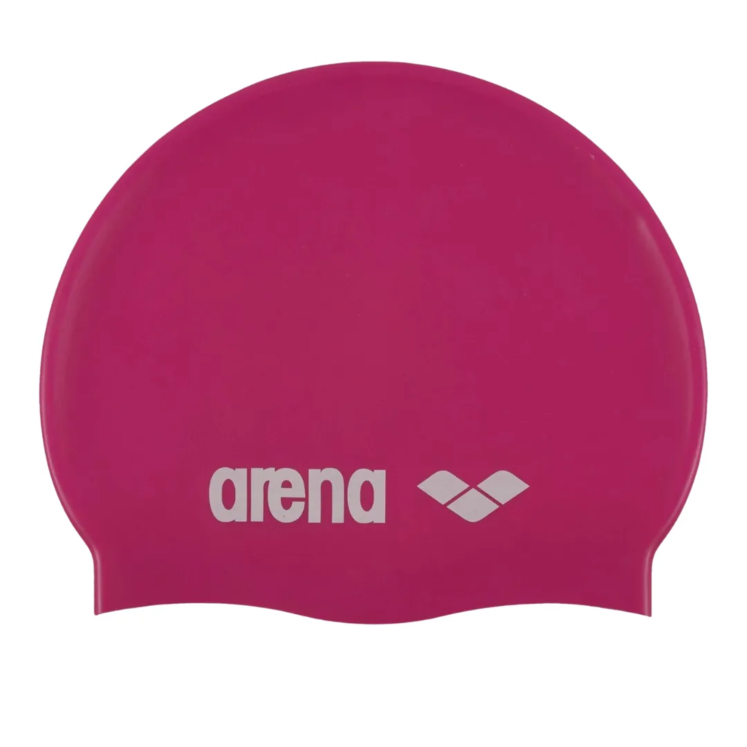 Arena Classic Silicone Jr Cap | Fuchsia - White