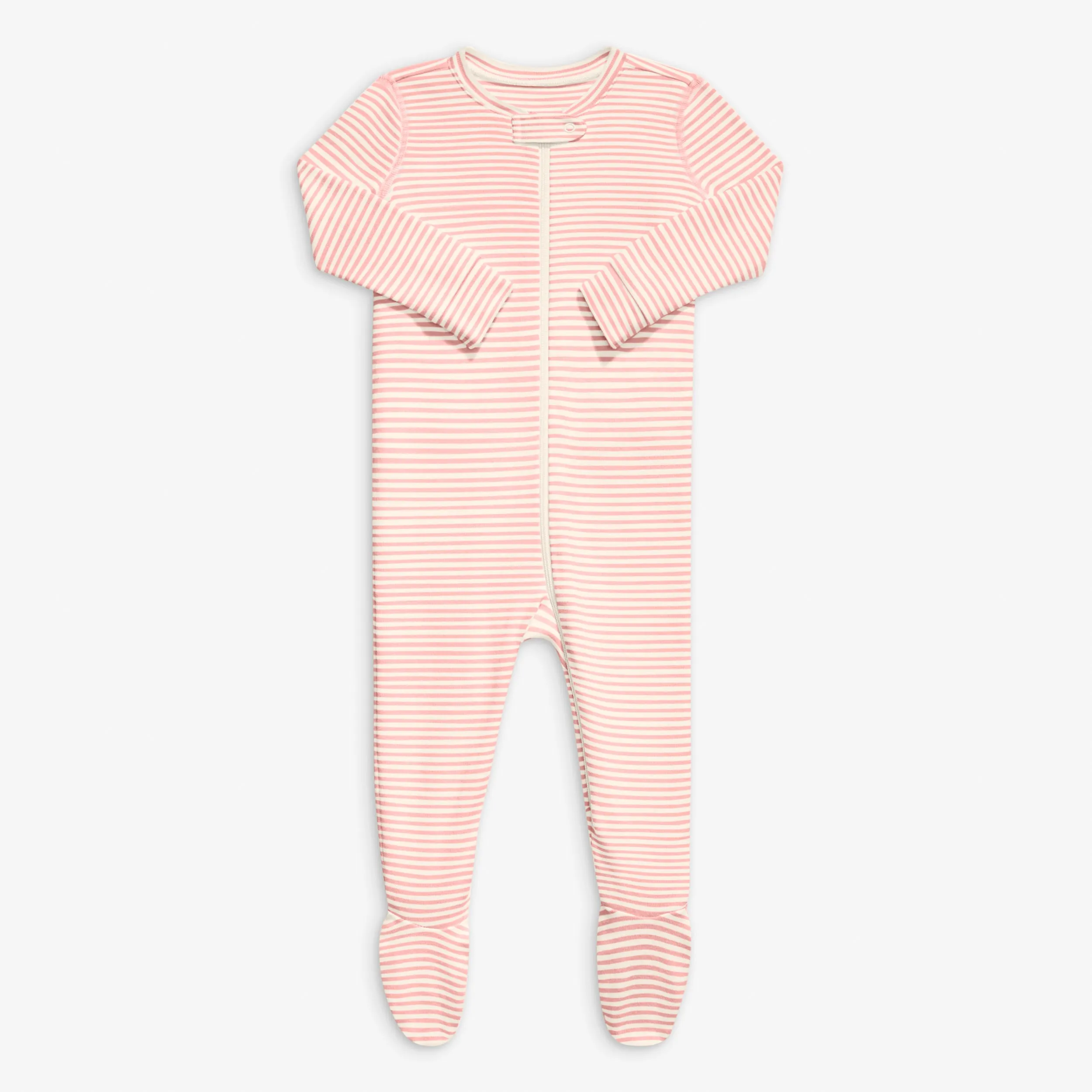 Baby organic zip footie in mini stripe