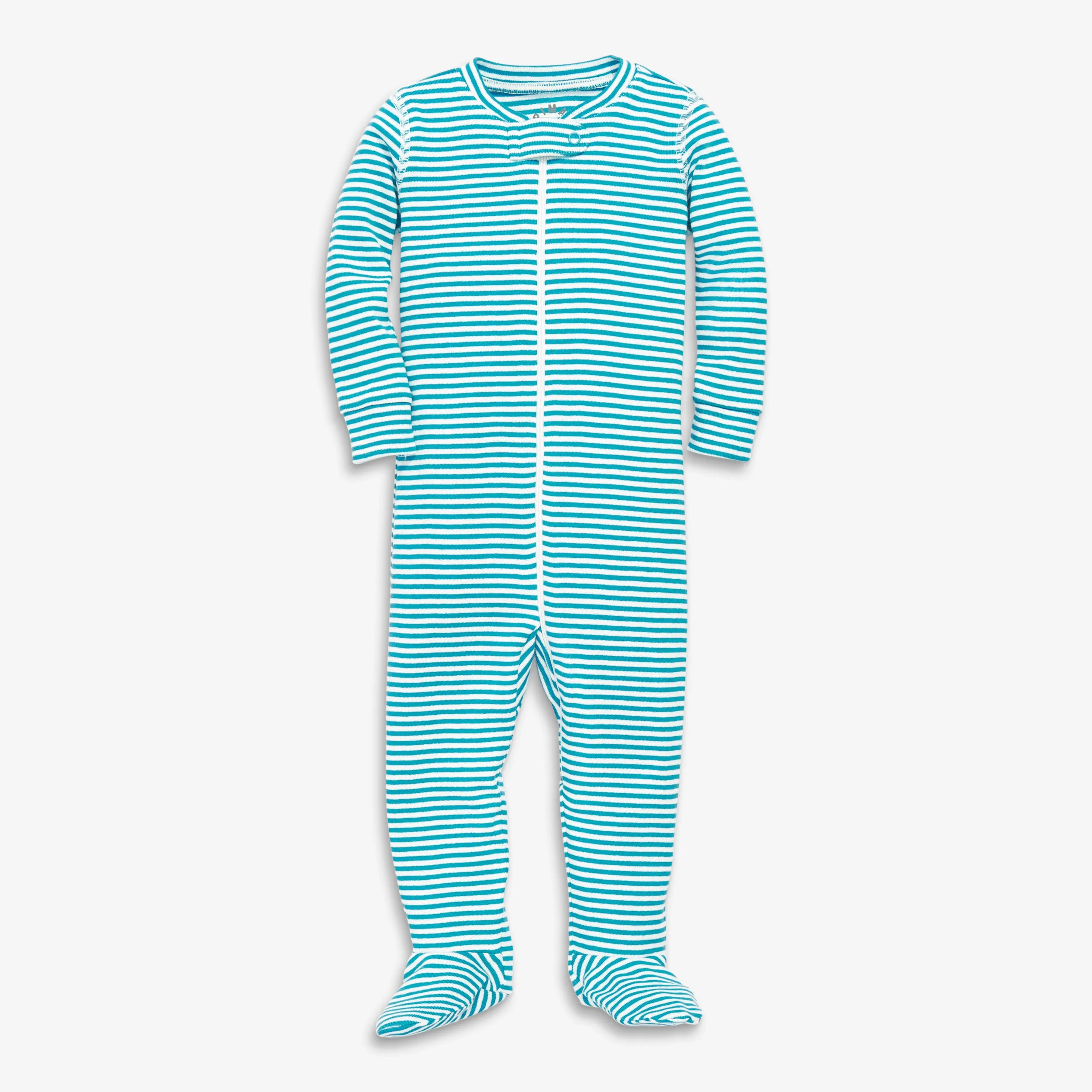 Baby organic zip footie in mini stripe