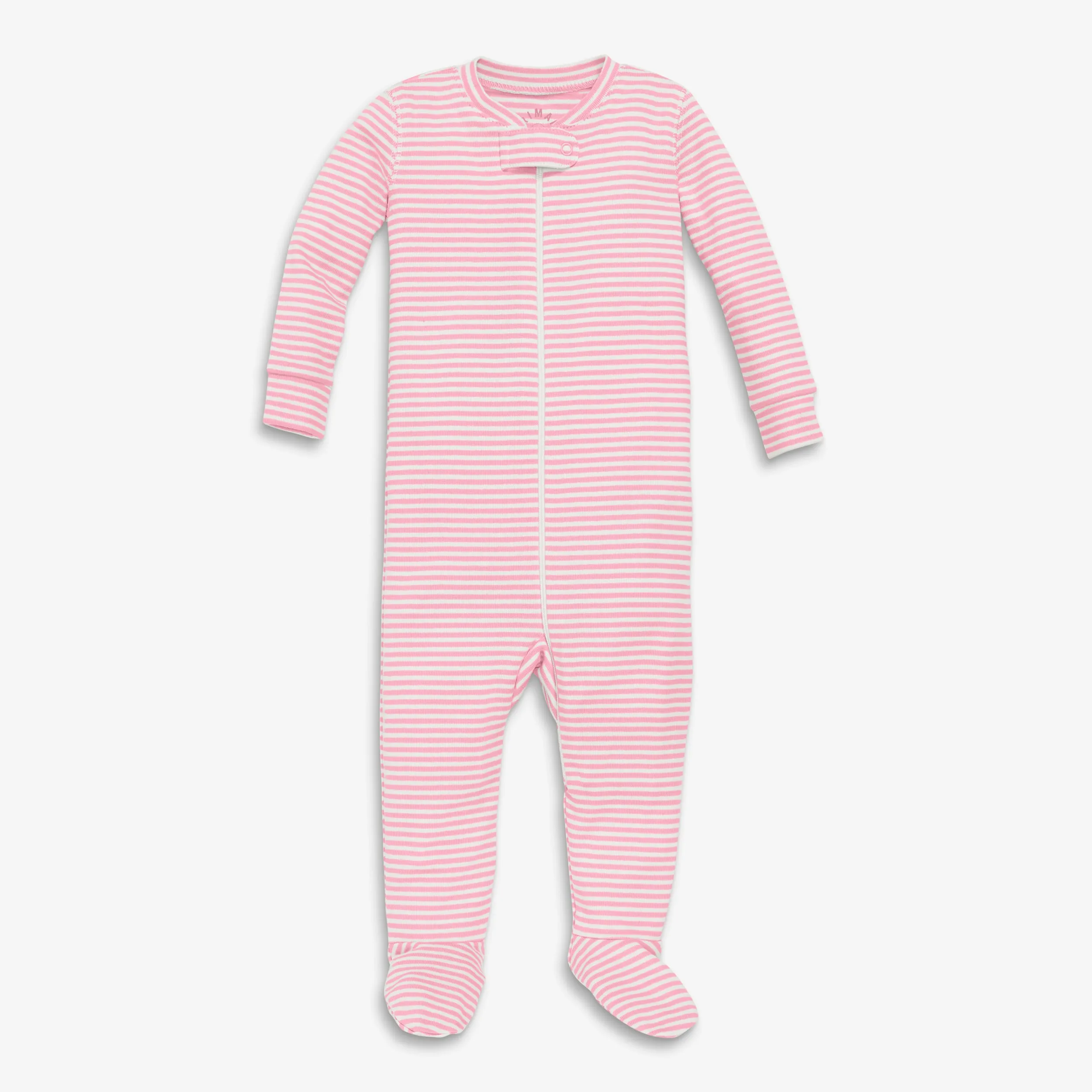 Baby organic zip footie in mini stripe