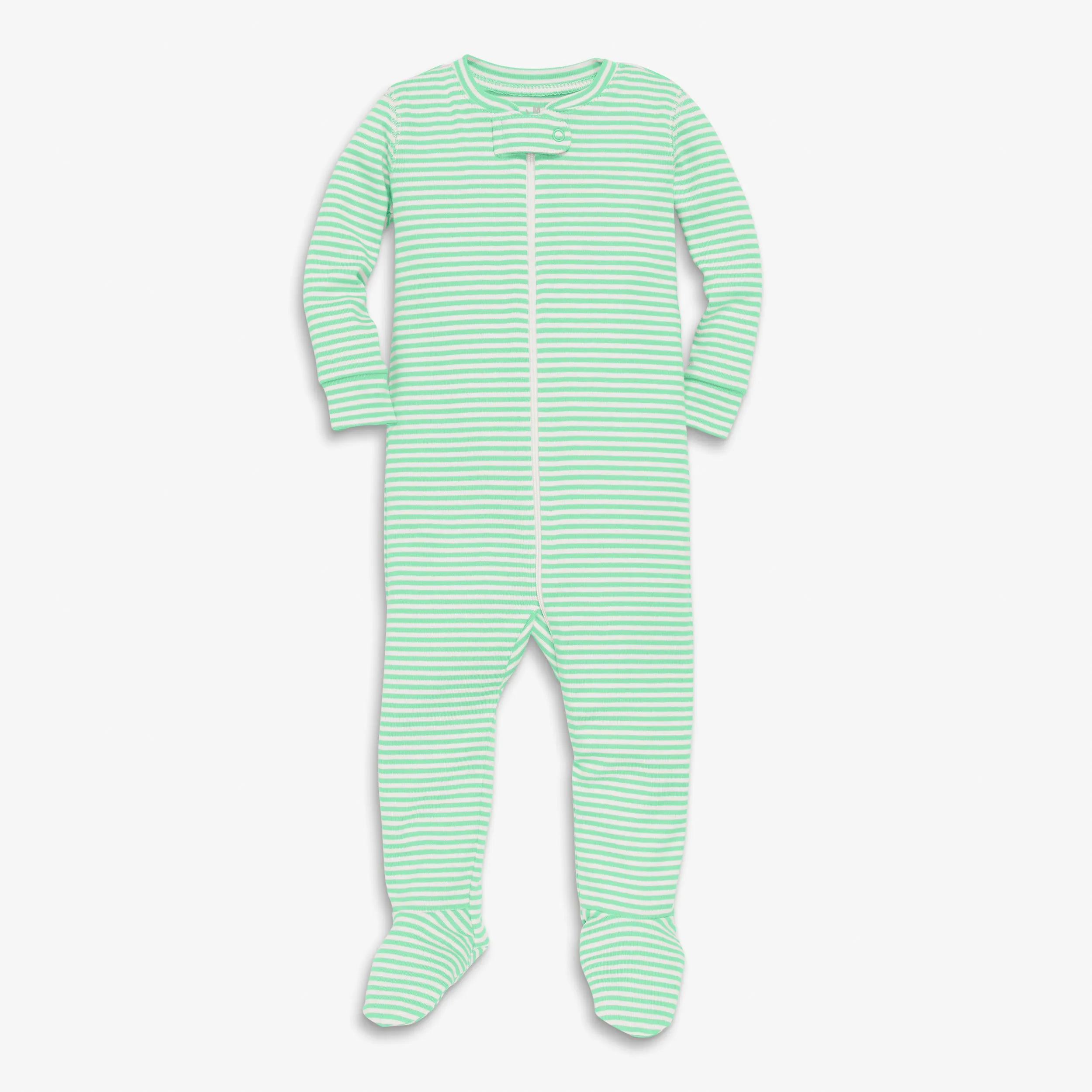 Baby organic zip footie in mini stripe