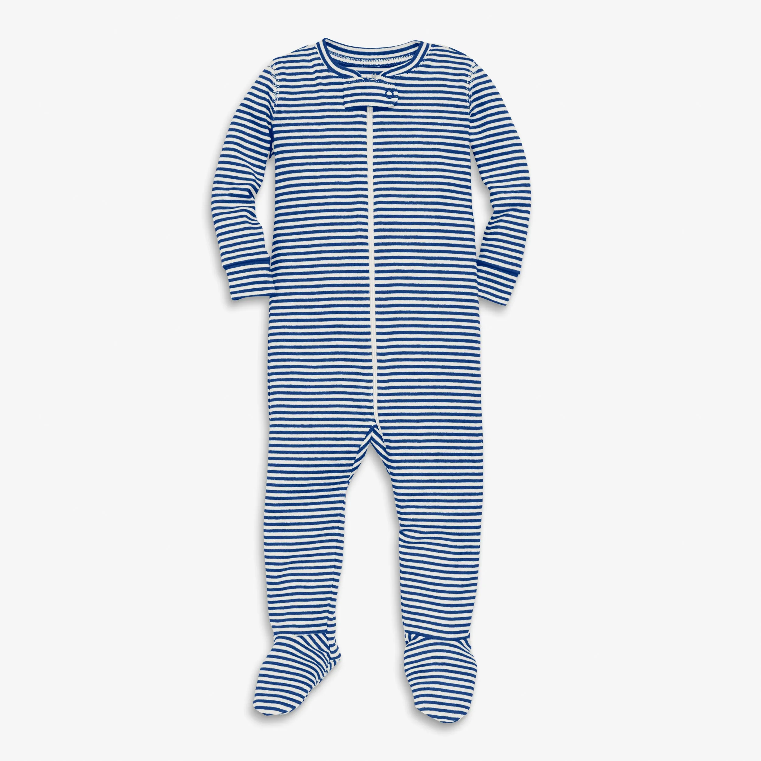 Baby organic zip footie in mini stripe