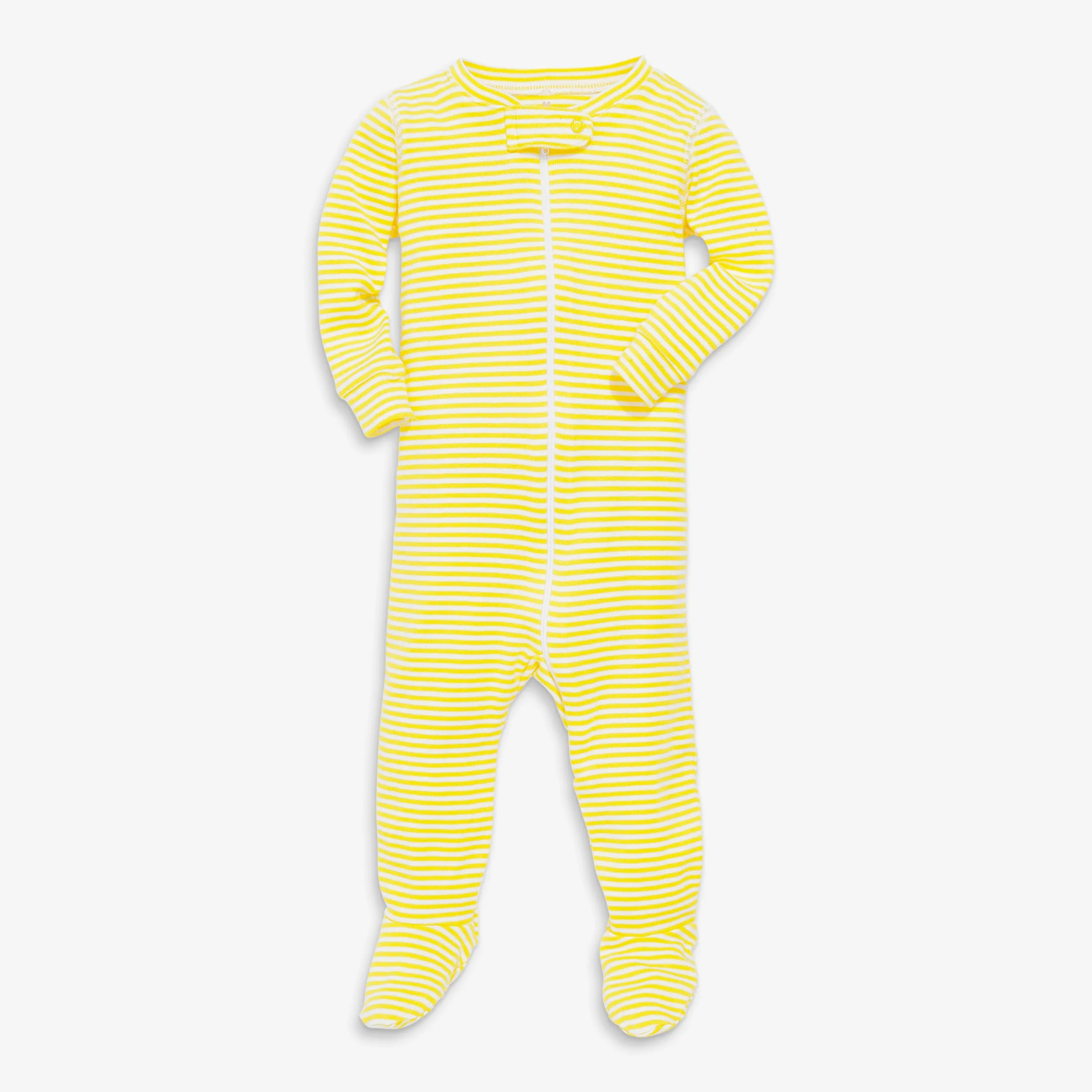 Baby organic zip footie in mini stripe