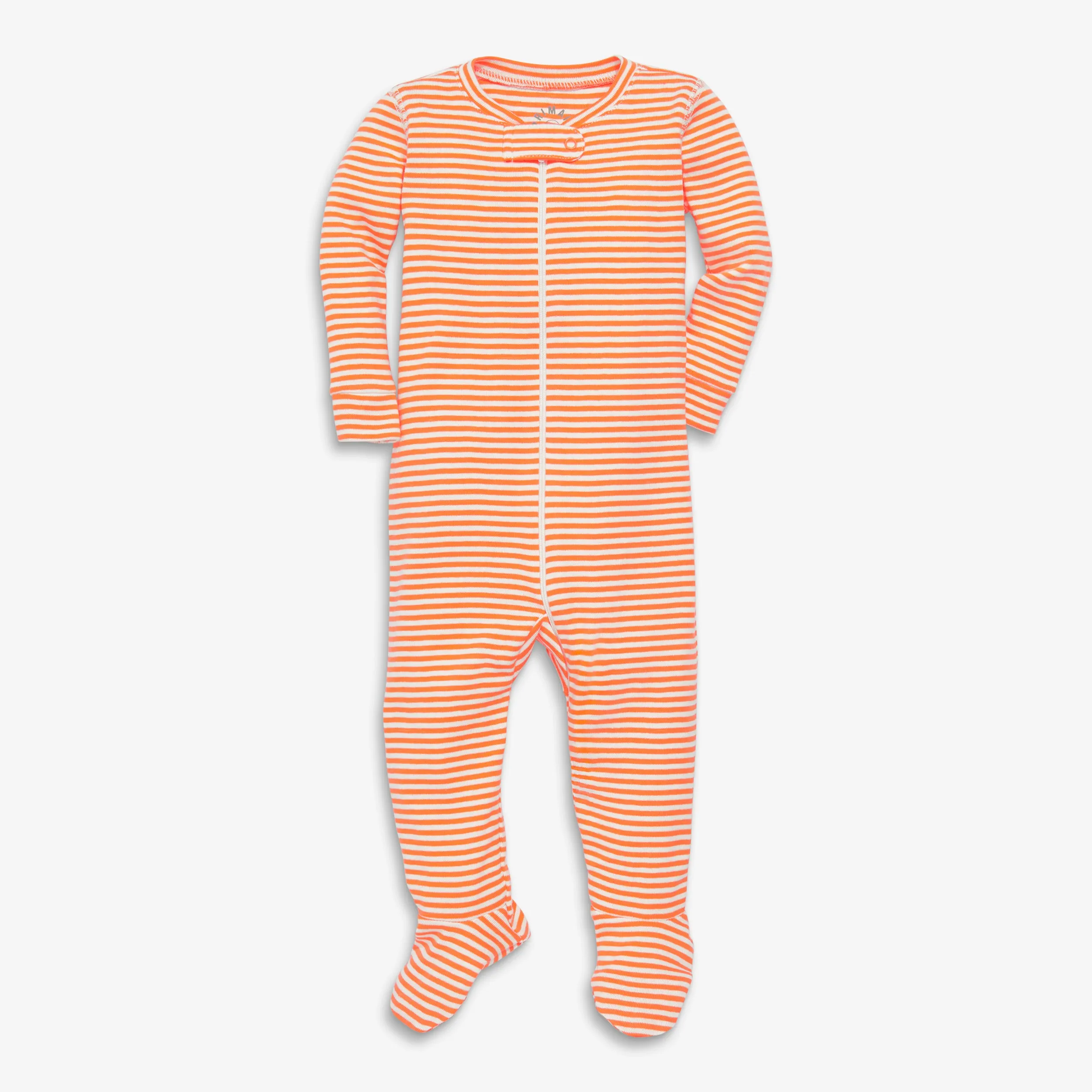 Baby organic zip footie in mini stripe