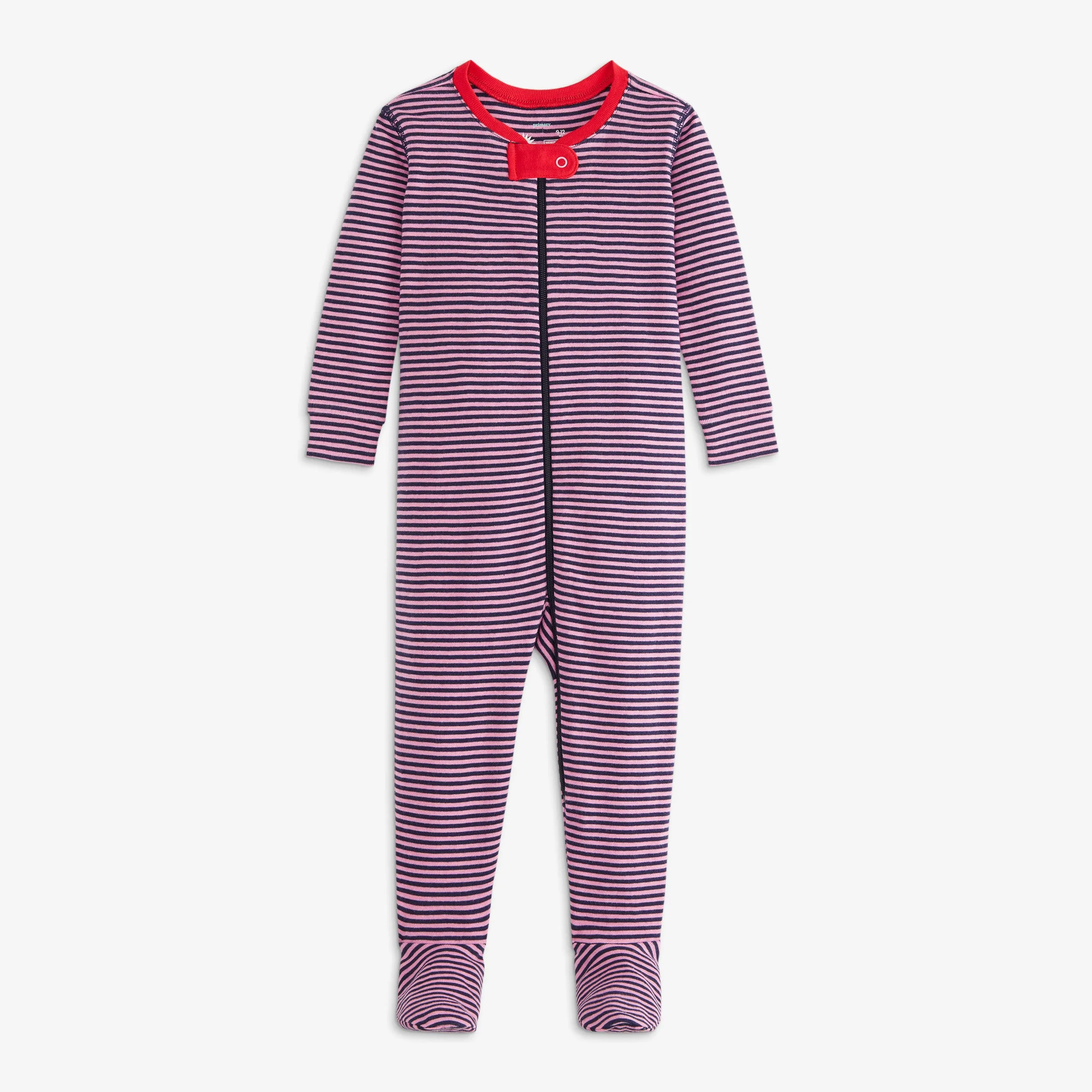 Baby organic zip footie in mini stripe