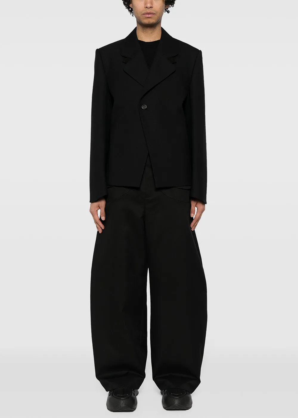 Black Cut-Out Panelled Trousers