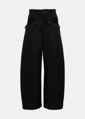 Black Cut-Out Panelled Trousers