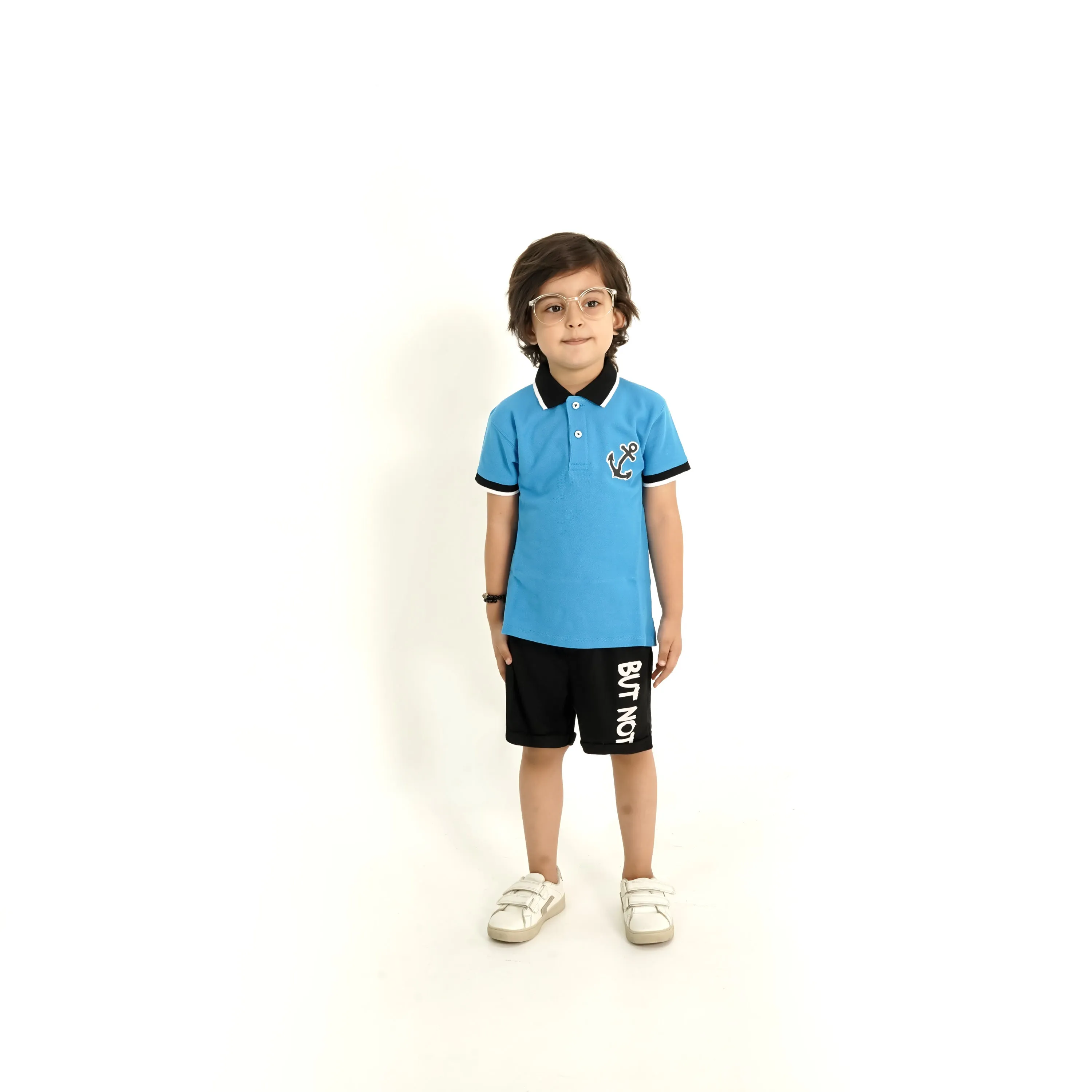 Boys Soft Cotton Printed Pique Polo Shirt