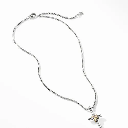 Cable Collectibles X Cross Necklace with Diamonds and 14K Gold