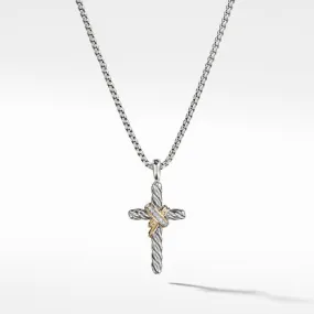 Cable Collectibles X Cross Necklace with Diamonds and 14K Gold