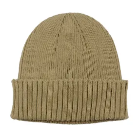 cableami - Recycled Cotton Rib Stitch Beanie - Khaki