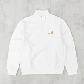 Carhartt WIP Half Zip American Script Sweat - White