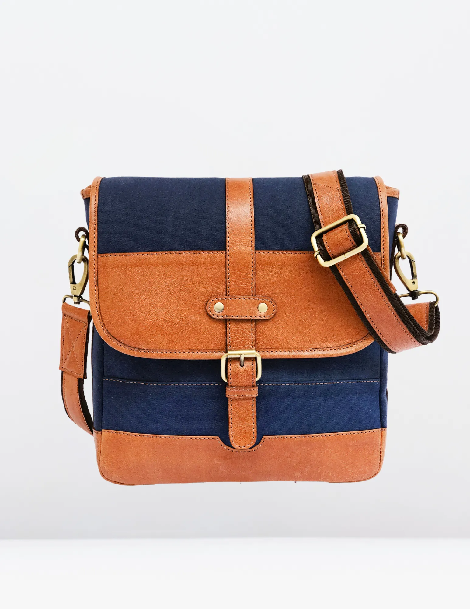 Classic Canvas and Leather Messenger Bag