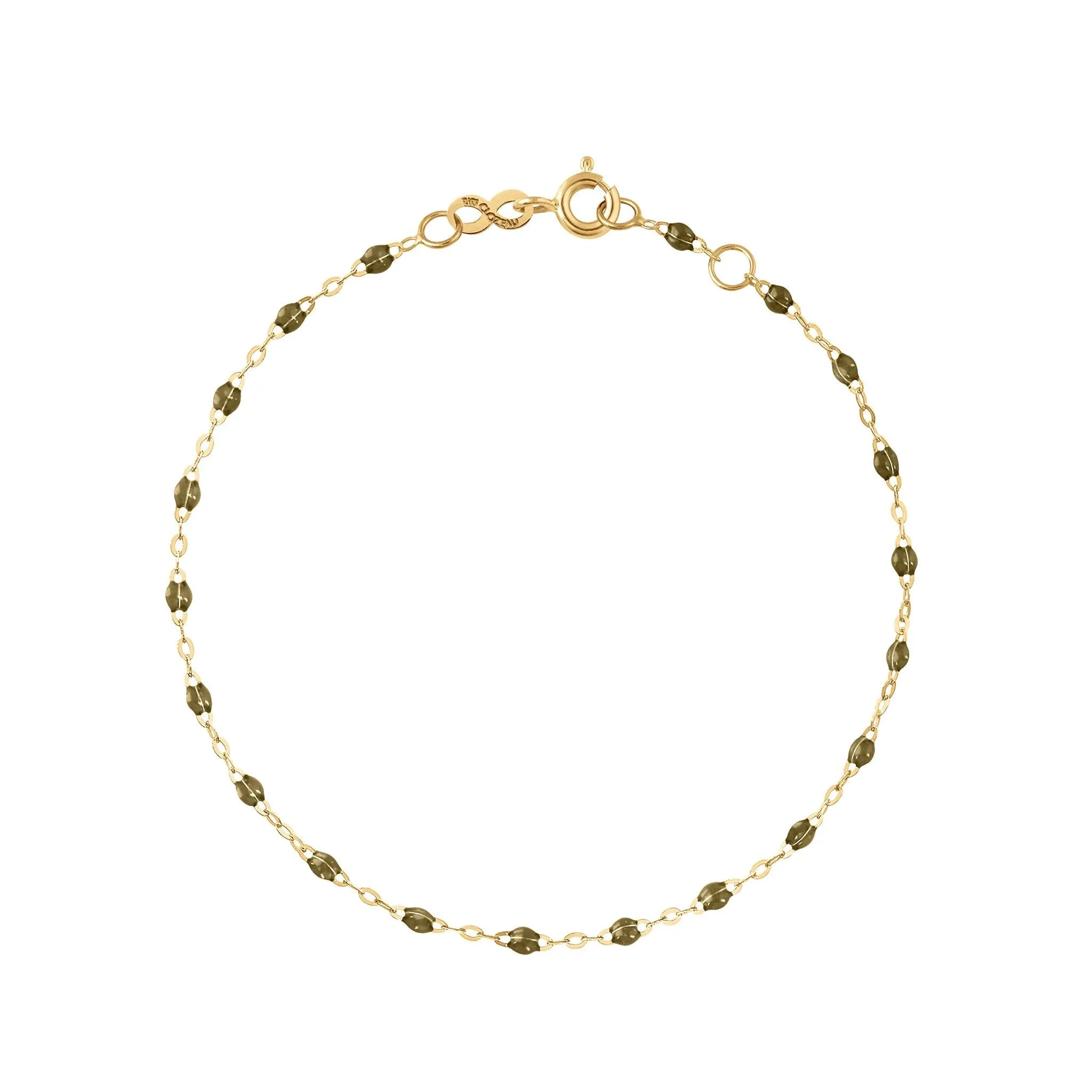 Classic Gigi Khaki bracelet, Yellow Gold, 7.5"