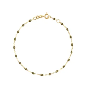 Classic Gigi Khaki bracelet, Yellow Gold, 7.5"