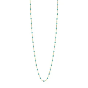 Classic Gigi Turquoise Green sautoir, Yellow Gold, 34"