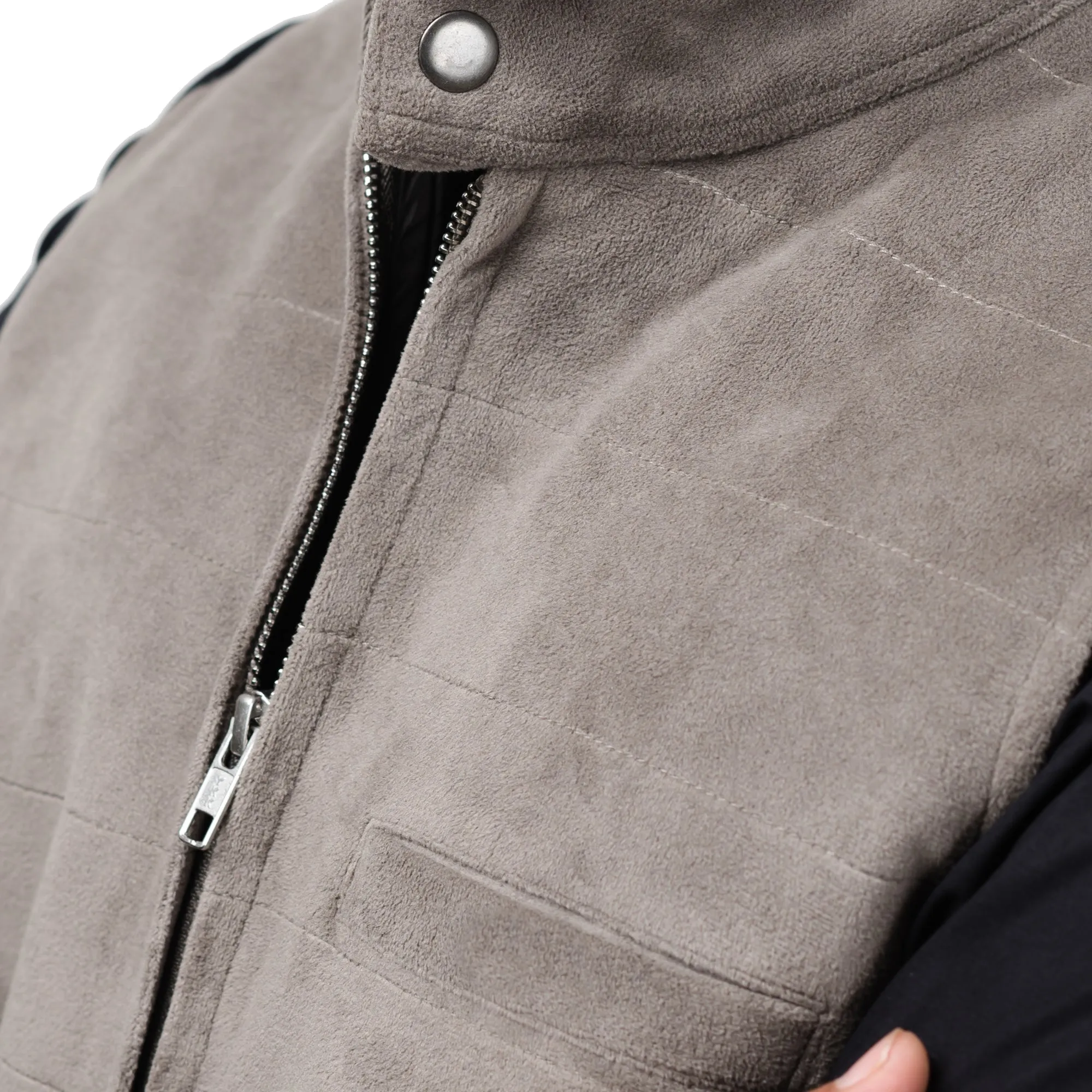 Classic Sleeveless Zipper Jacket-Dark Grey