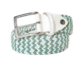 Cotton Stretch Belt Stripe White/Lime Green