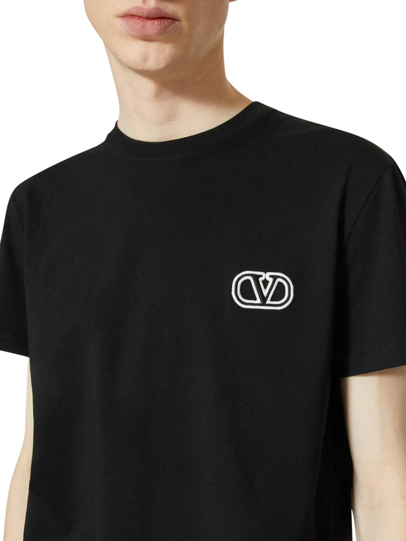 COTTON T-SHIRT WITH VLOGO SIGNATURE PATCH