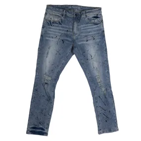 CRYSP DENIM DISTRESSED DENIM JEANS LIGHT INDIGO - CRYSPBUC192