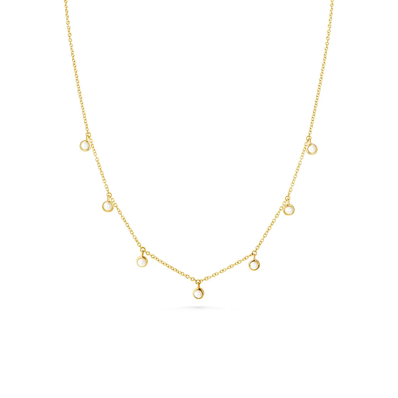 Dangling Pearl Station Necklace