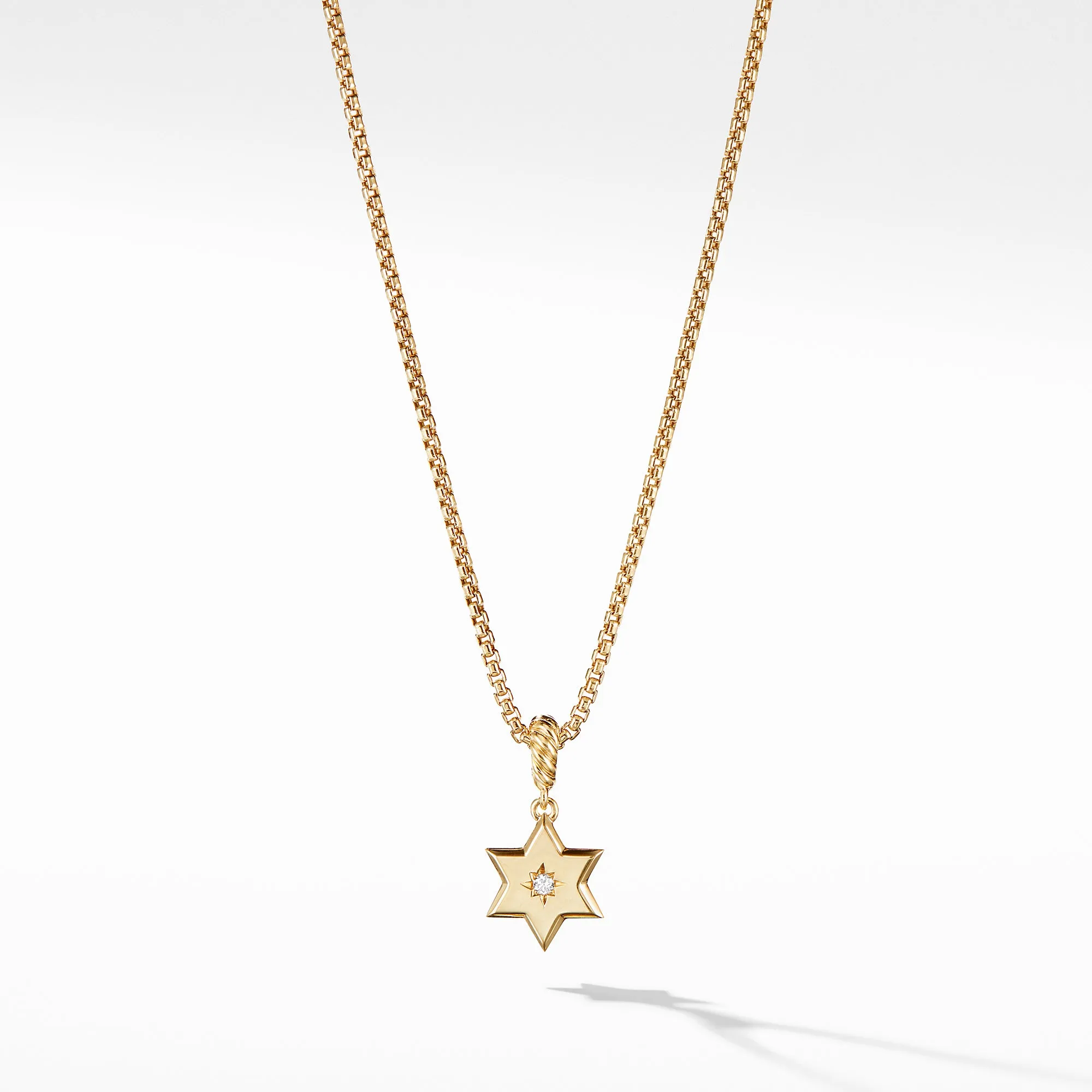 David Yurman Star of David Pendant in 18K Yellow Gold with Diamonds