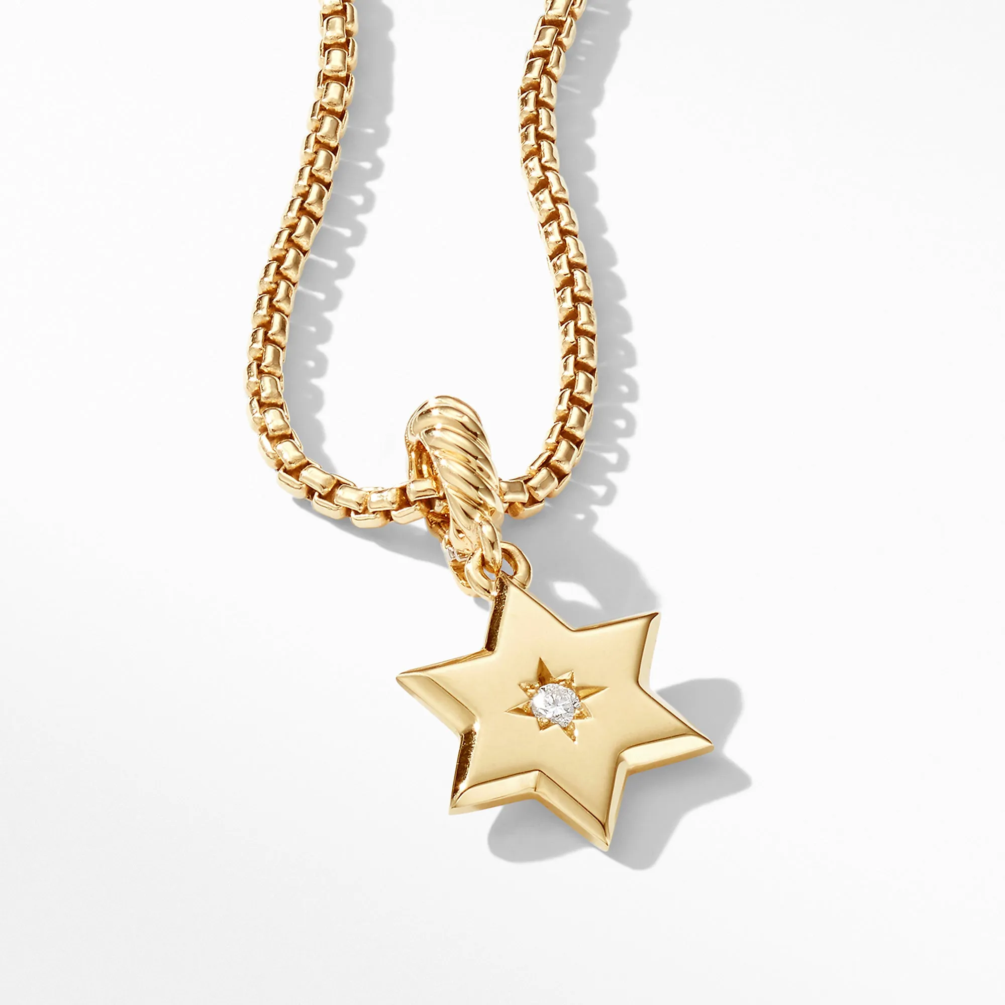 David Yurman Star of David Pendant in 18K Yellow Gold with Diamonds