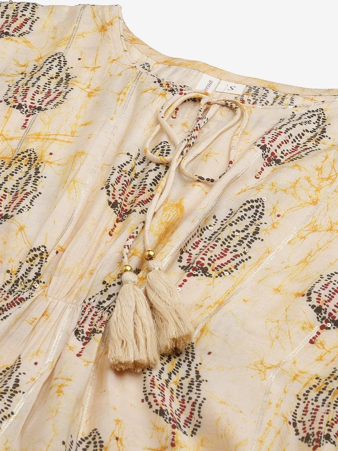 Divena Light Yellow Rayon Kaftan Pant Set