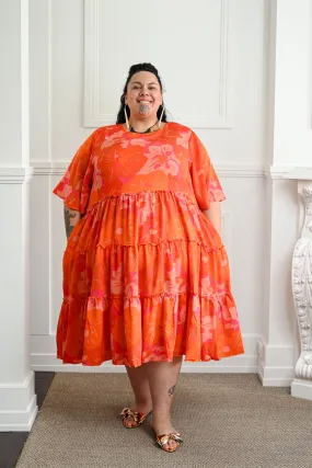 Elizabeth Dress - Orange Floral