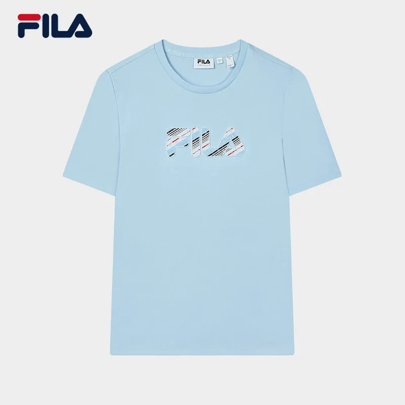 FILA CORE LIFESTYLE FILA EMERALD Women Short Sleeve T-shirt (Light Blue / Navy / White)