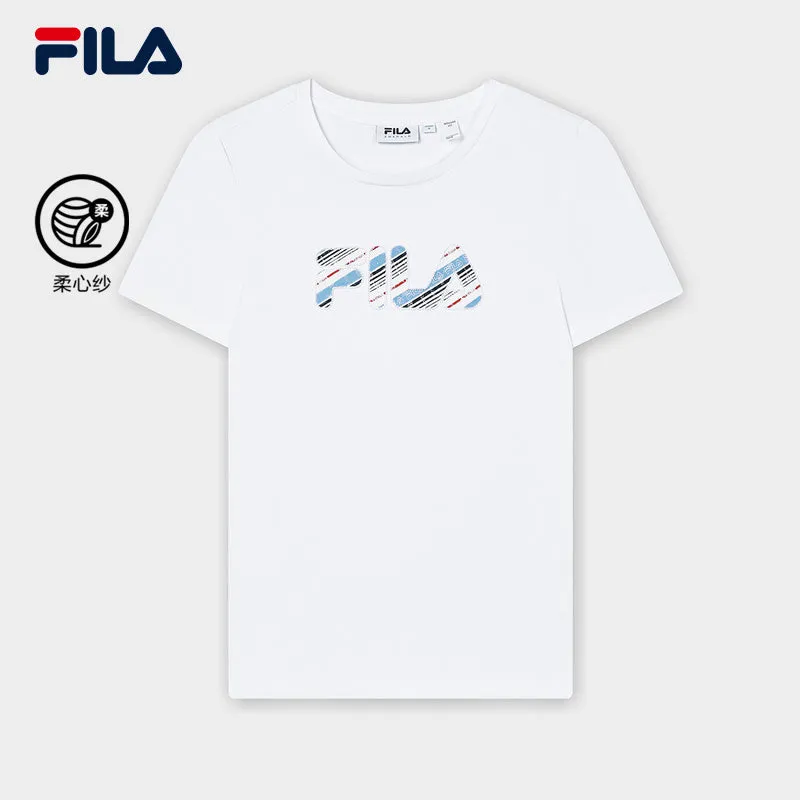 FILA CORE LIFESTYLE FILA EMERALD Women Short Sleeve T-shirt (Light Blue / Navy / White)