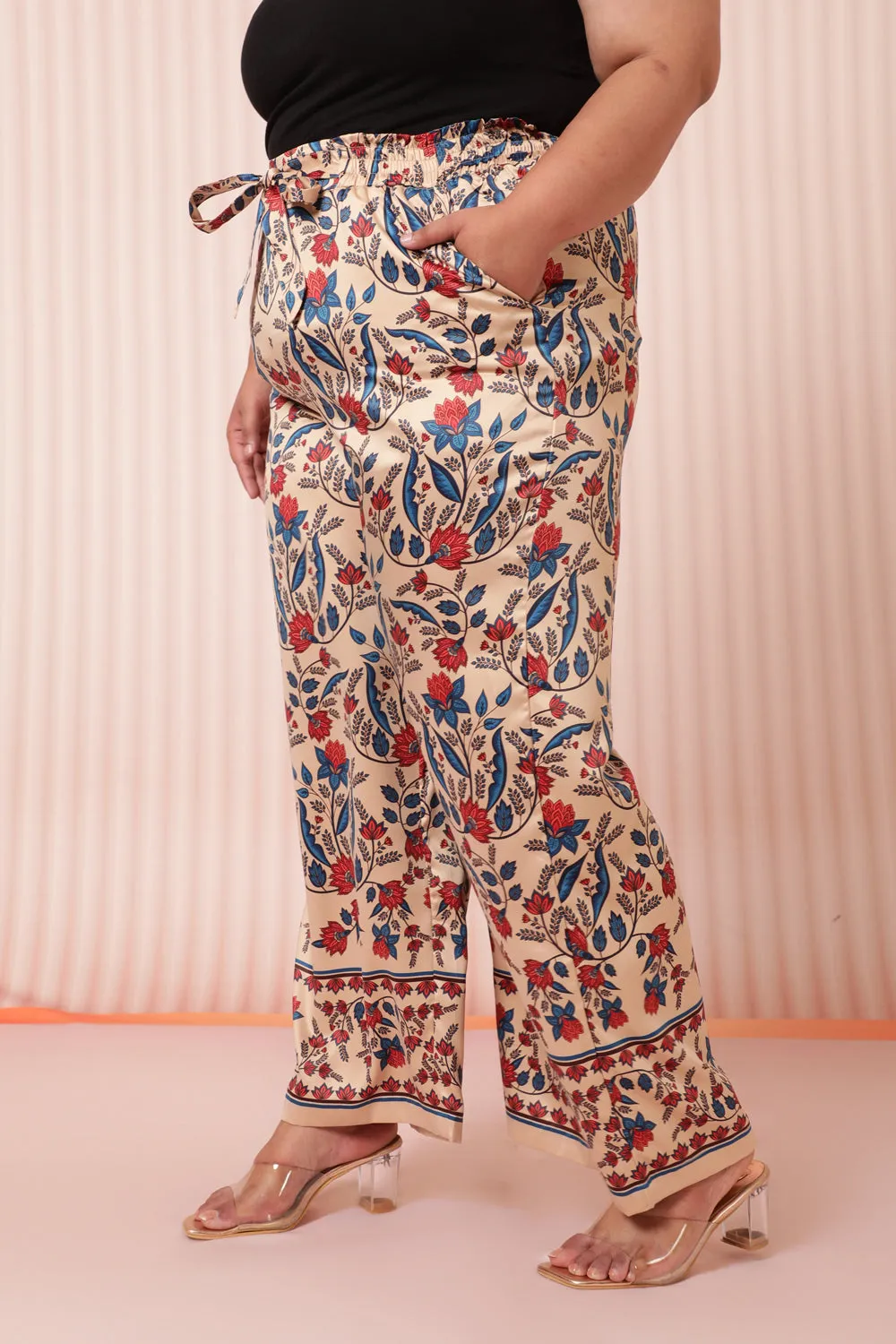 Floral Ethnic High Wasit Pants