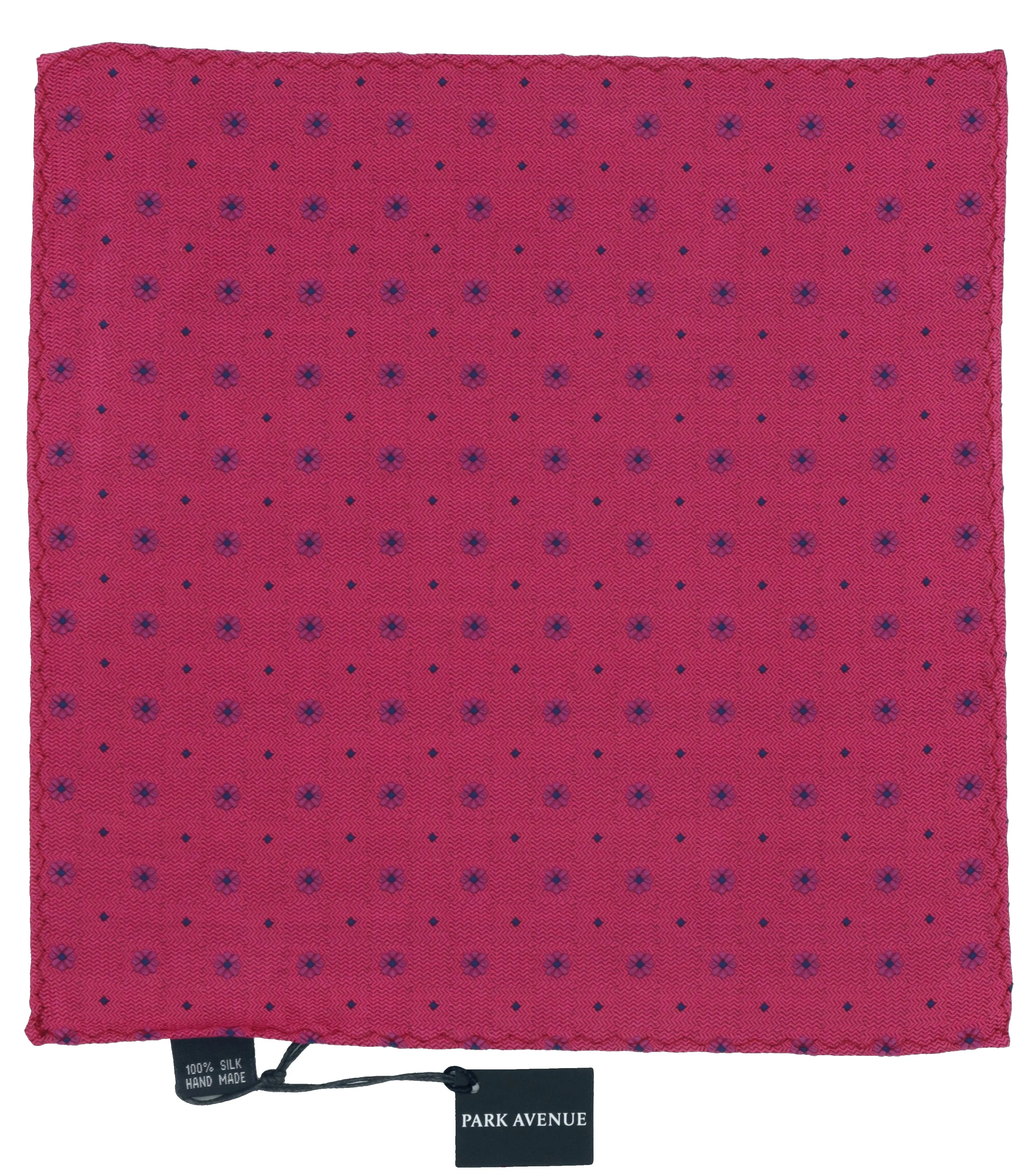 Fuchsia Floral Print Silk Pocket Square