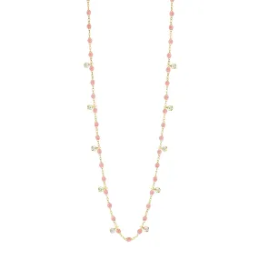 Gigi Supreme Classic 10 Diamond Necklace, Blush, Yellow Gold, 23.6"