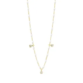 Gigi Supreme Classic 3 Diamond Necklace, White, Yellow Gold, 17.7"