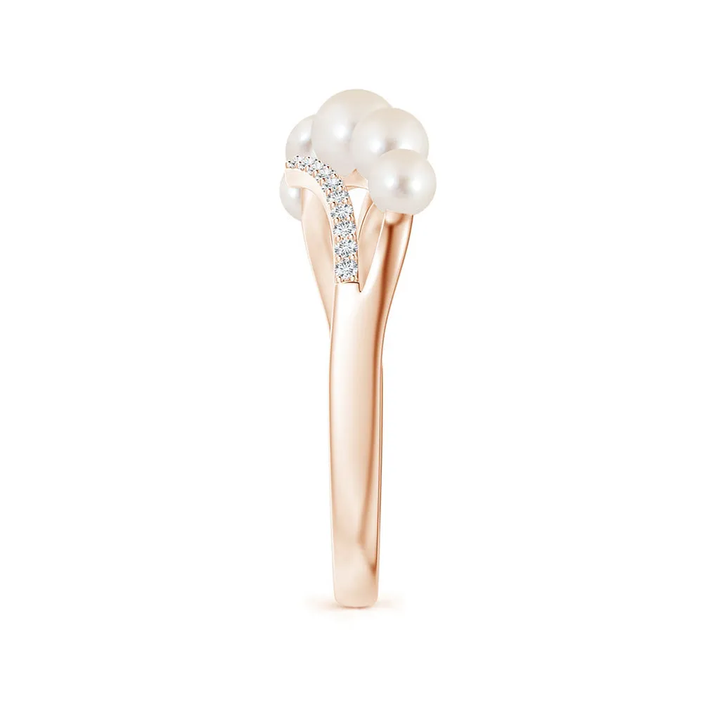 Graduated Five Freshwater Cultured Pearls Ring