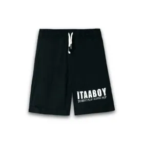 Kids Soft Cotton Graphic Black Short