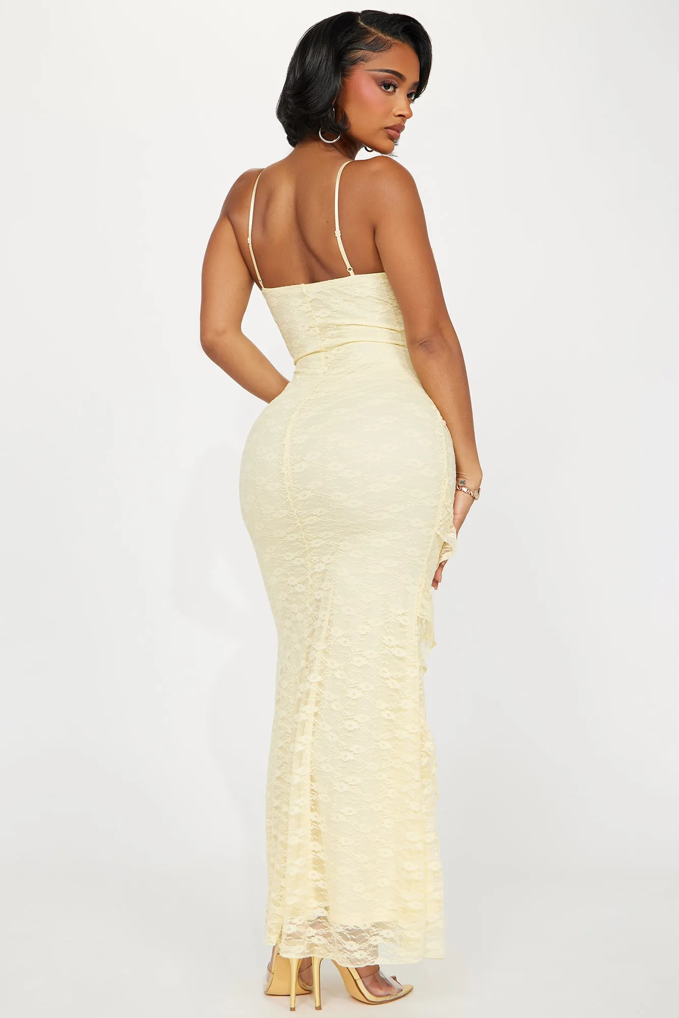 Lacing Up Maxi Dress - Yellow